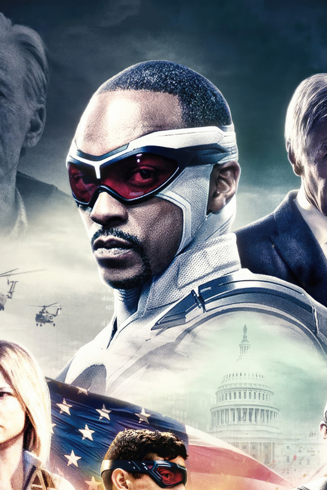 Постер с главными героями фильма Капитан Америка: Дивный новый мир