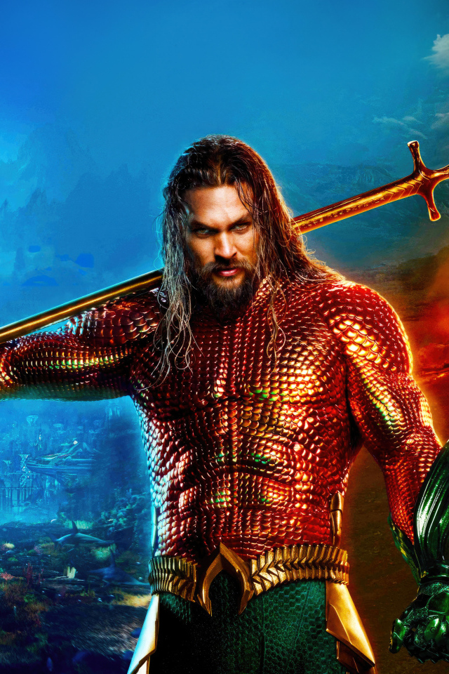 Суровый Аквамен с трезубцем