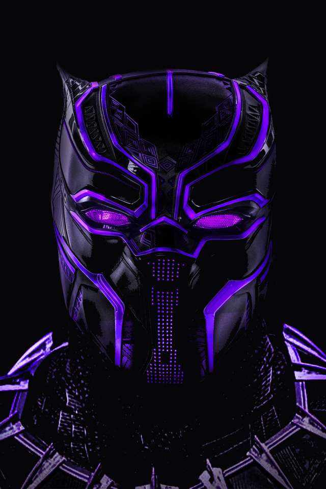 Супергерой Черная пантера на черном фоне