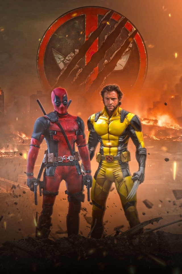 Два супергероя Дэдпул и Росомаха