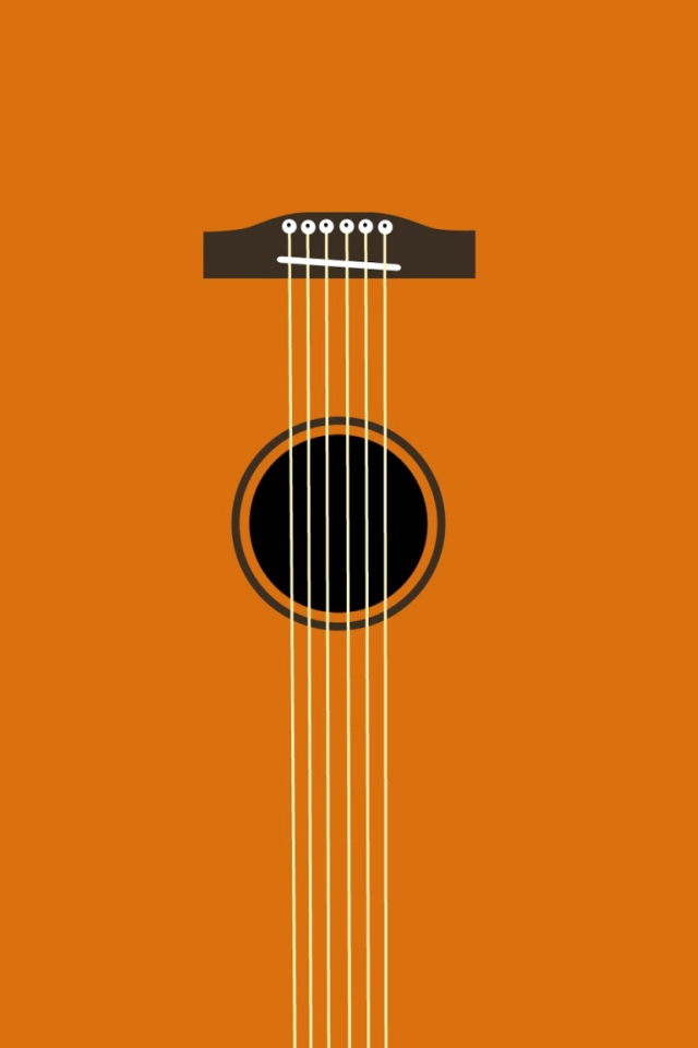 Струны гитары на оранжевом фоне