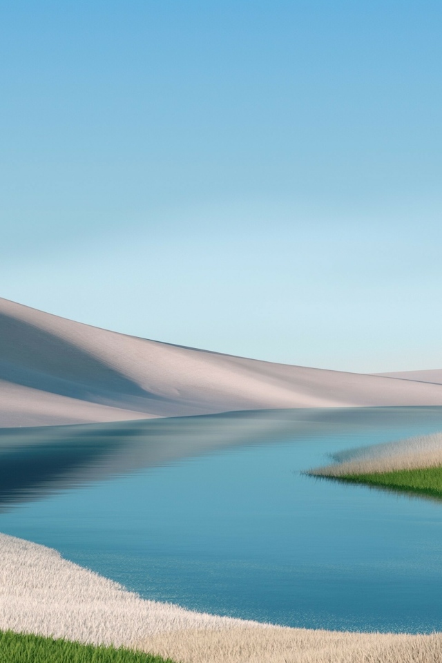 Спокойная вода с горами заставка на рабочий стол