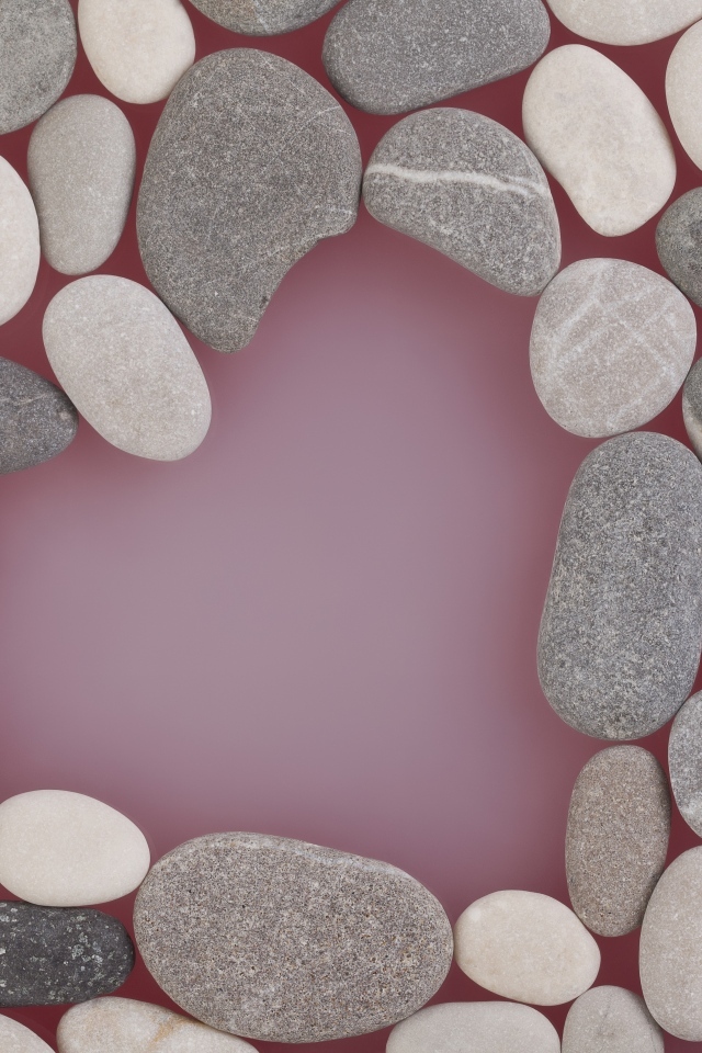 Много камней на розовом фоне