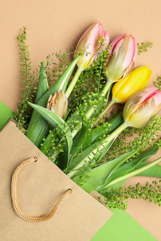 Тюльпаны в бумажном пакете