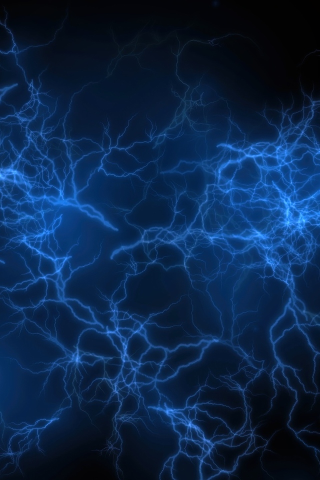 Синяя молния на черном фоне
