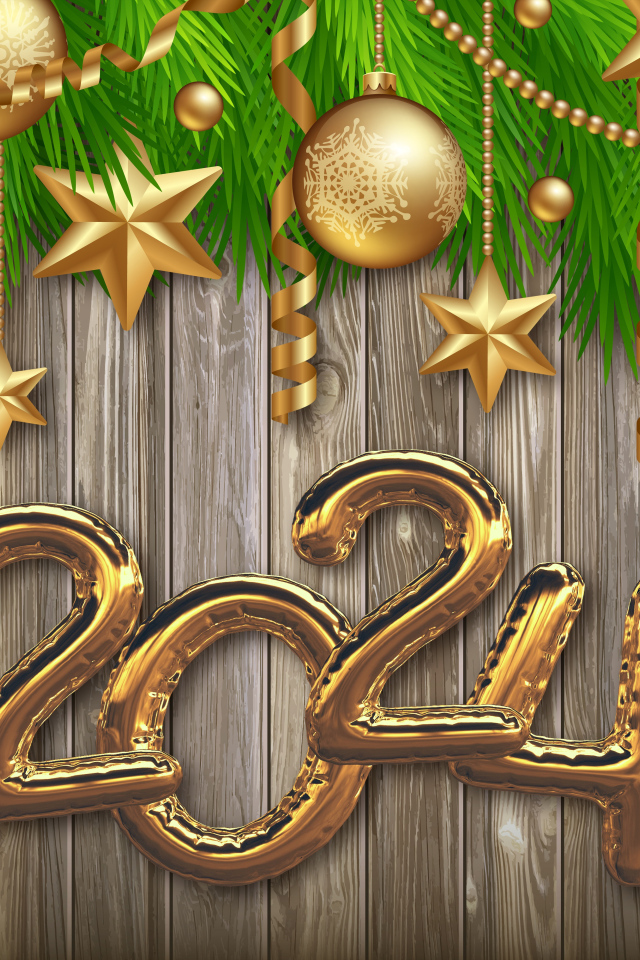 Красивый новогодний декор и цифры на новый год 2024