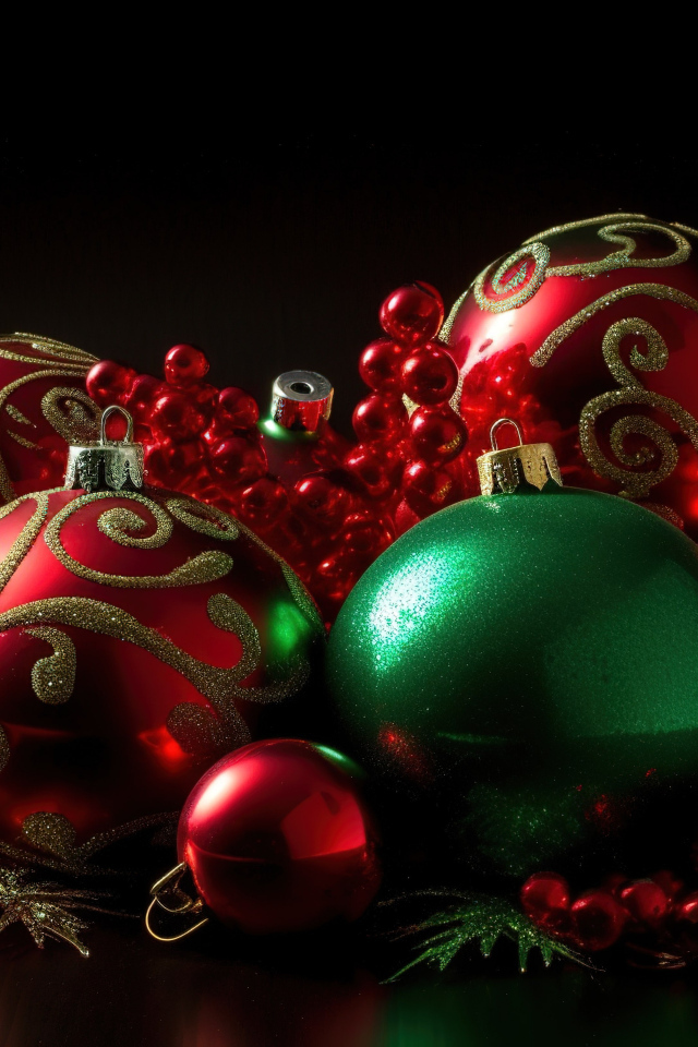 Красивые круглые новогодние шарики