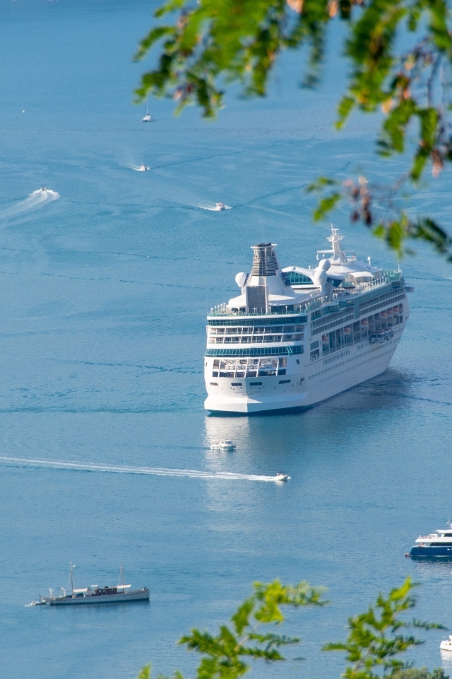 Large cruise ship Rhapsody of the Seas at sea