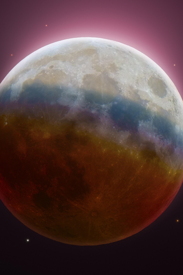 Большая луна на коричневом фоне