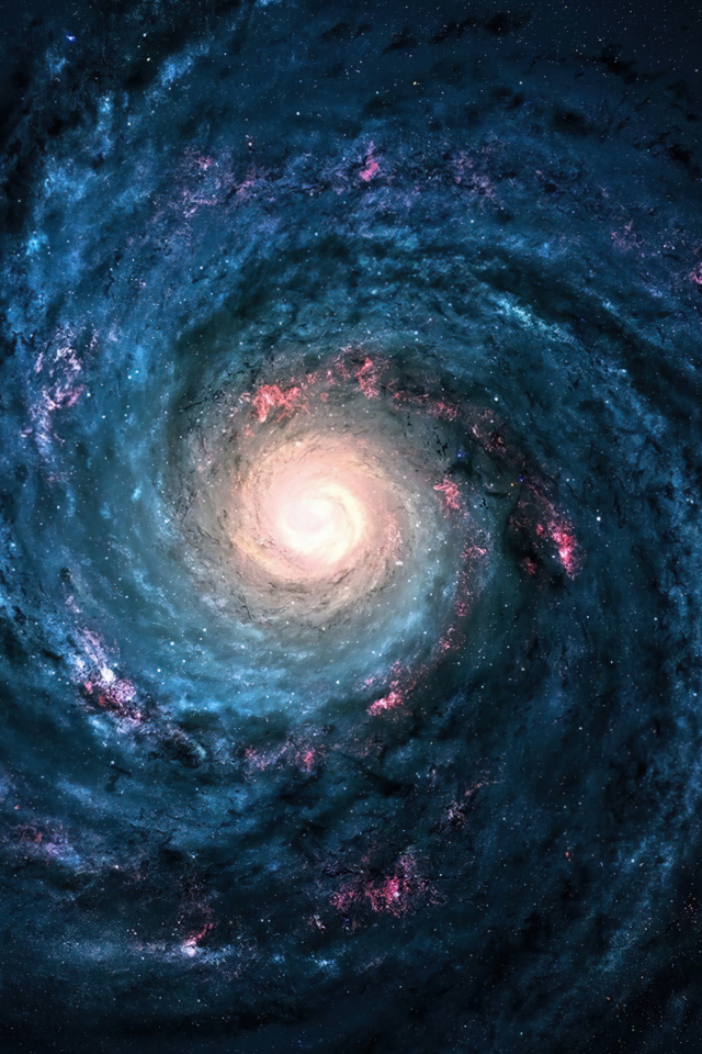 Млечный путь и яркая вспышка в космосе