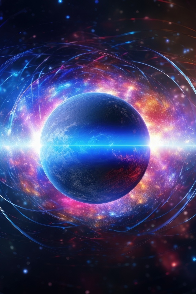 Планета земля в ярких неоновых вспышках