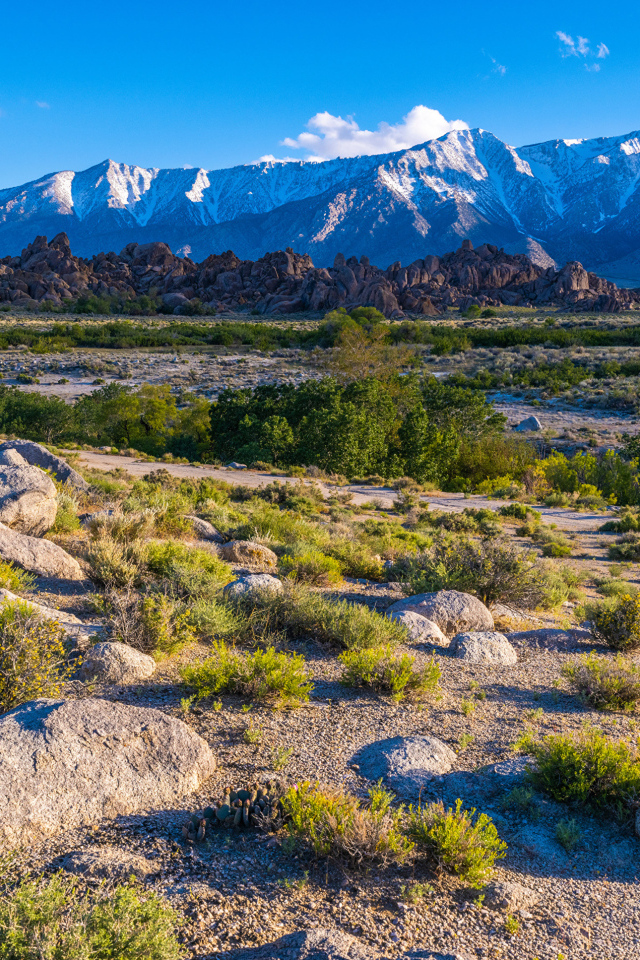 Вид на горы под голубым небом, Калифорния США
