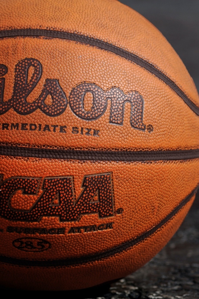Большой кожаный баскетбольный мяч