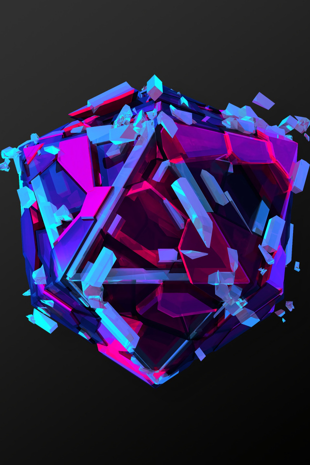 Абстрактный арт объект на черном фоне