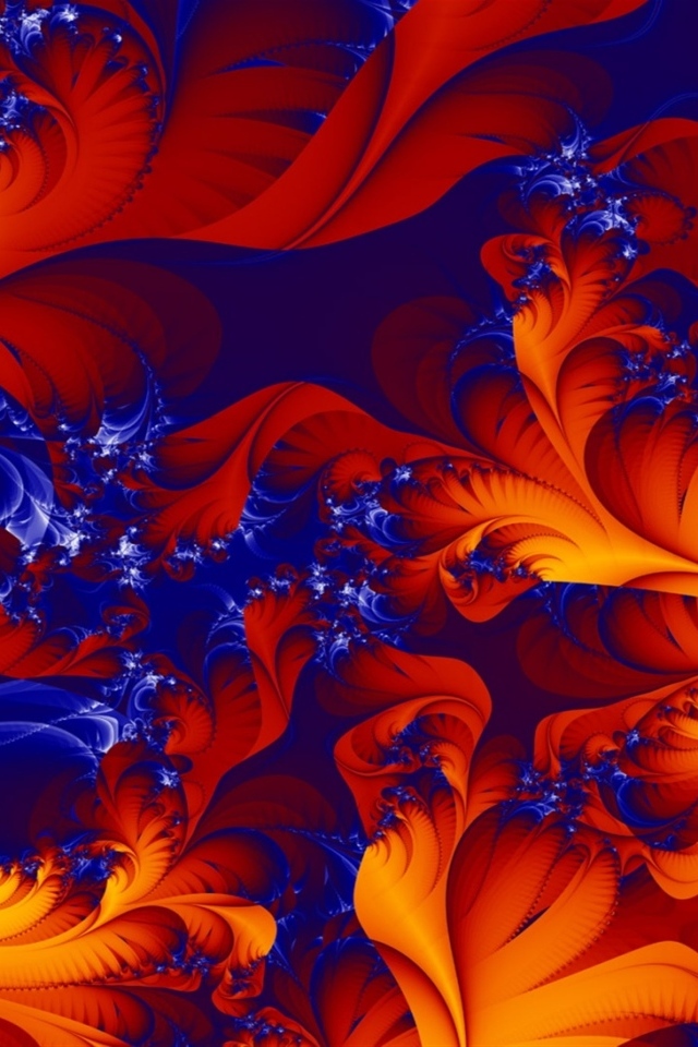 Абстрактные оранжевые и голубые кораллы