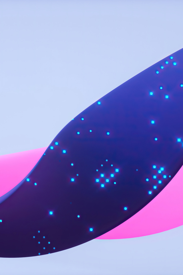 Синяя и розовая абстрактные ленты на сером фоне