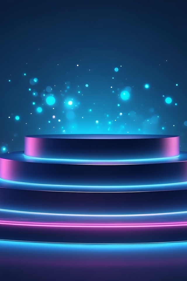 Созданный неоновый подиум 3д графика