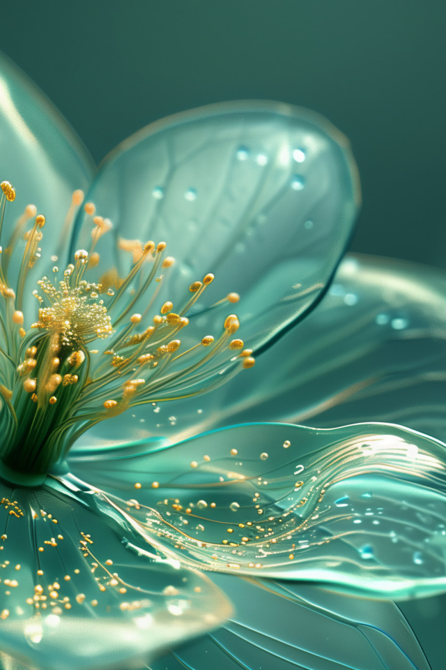 Фантастический голубой 3д цветок