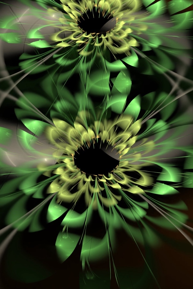 Цветочный зеленый абстрактный узор  