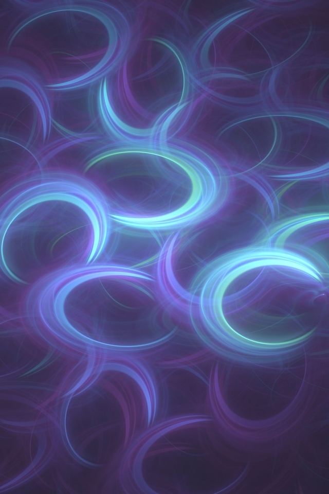 Светящиеся неоновые кольца на полу