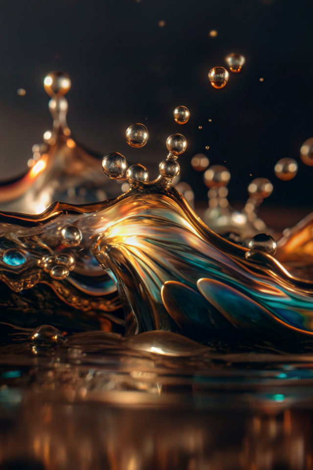 Брызги жидкости на темном фоне