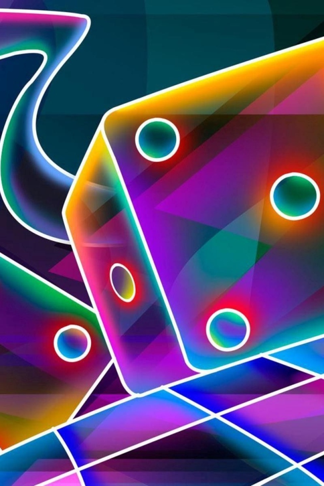 Неоновые 3д кости крупным планом