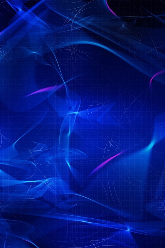 Неоновые 3д волны на синем фоне