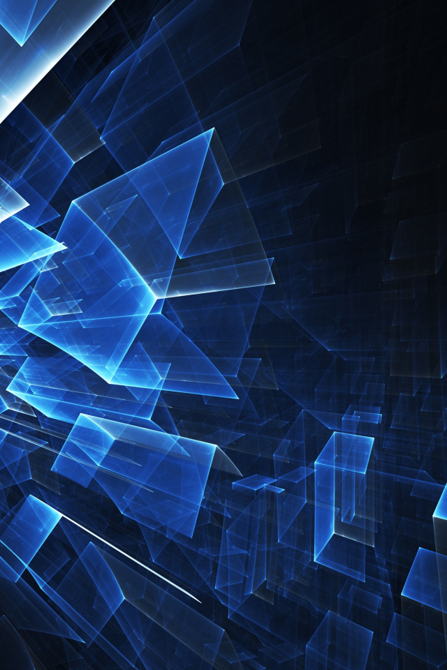 Неоновые геометрические фигуры на черном фоне