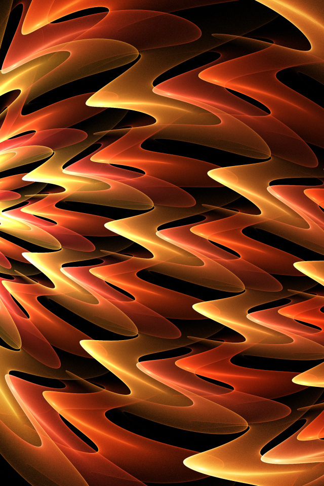 Оранжевые цветочные абстрактные фигуры 