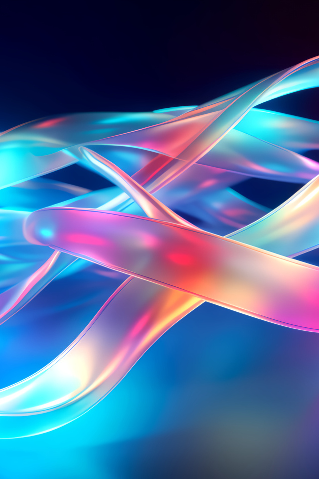 Розовые и голубые абстрактные волны на синем фоне