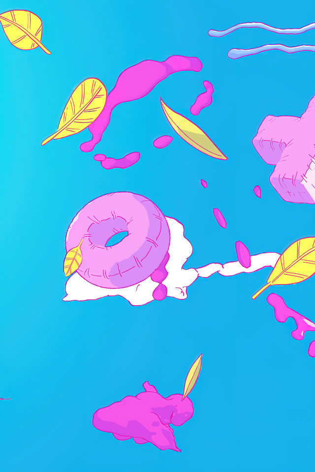 Розовые фигурные значки playstation на голубом фоне