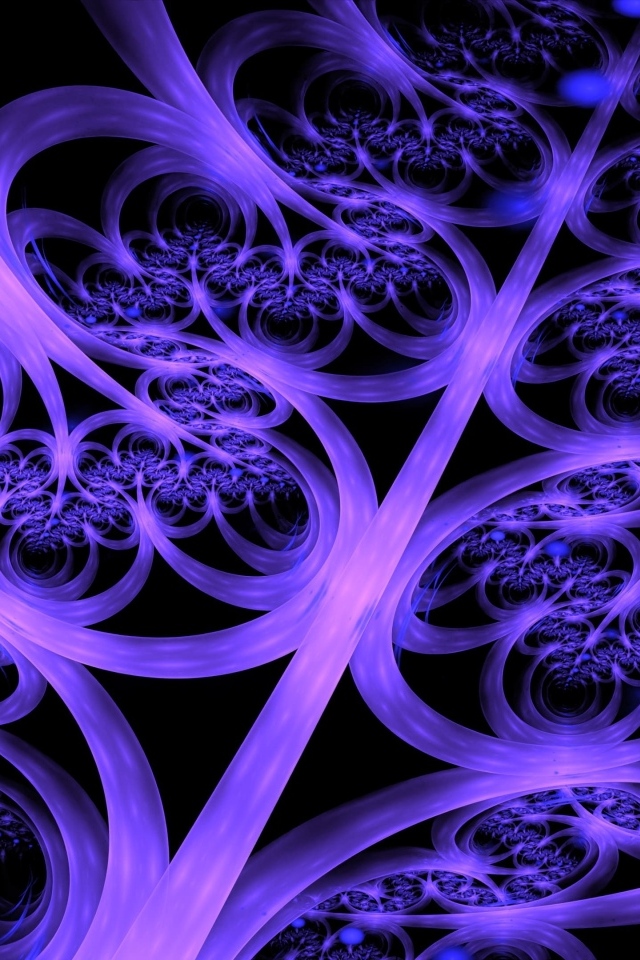 Закрученные фиолетовые фигуры 3д графика