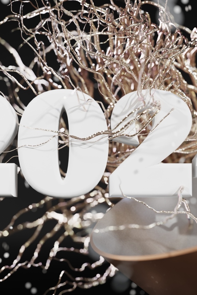 Белые цифры 2024 с конфетти 