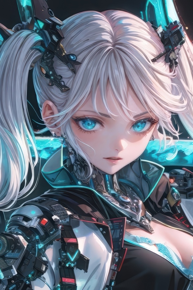 Девушка аниме блондинка с катаной на плече