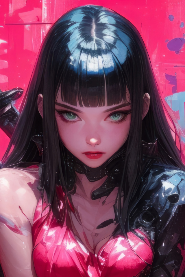 Суровая аниме девушка с катаной за спиной