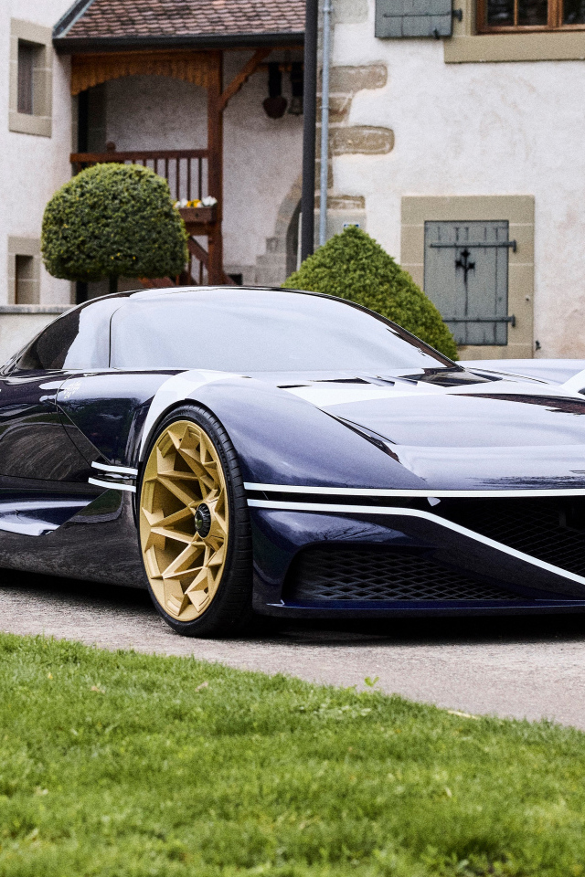 Черный автомобиль Genesis X Gran Berlinetta Tribute 2024  года