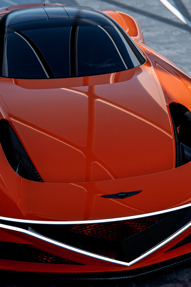 Оранжевый автомобиль Genesis X Gran Berlinetta