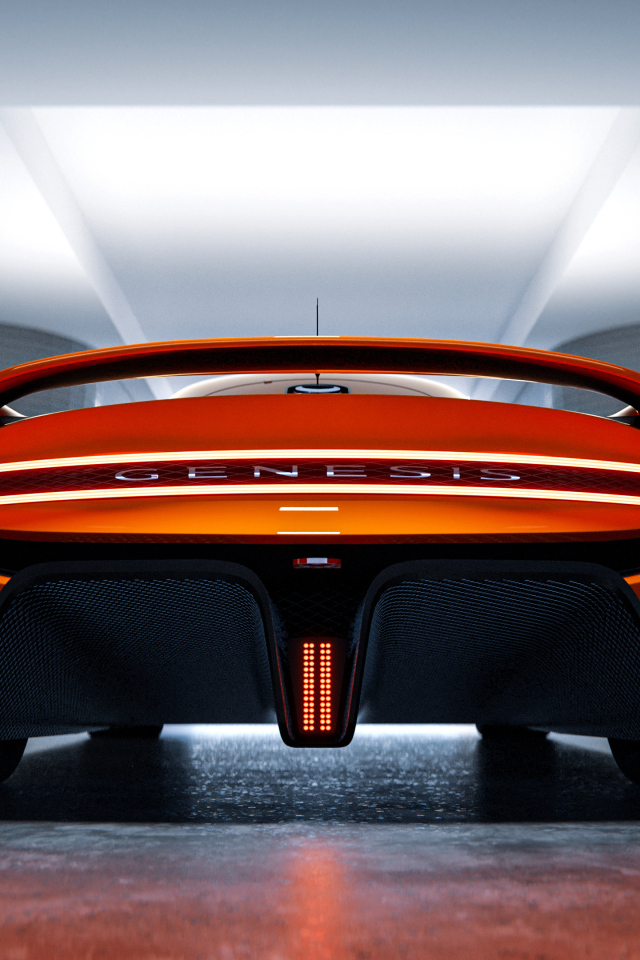 Вид сзади на автомобиль Genesis X Gran Berlinetta