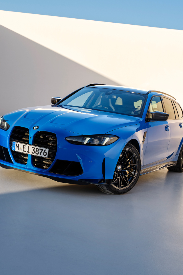 Синий BMW M3 Competition Touring M XDrive 2024 года