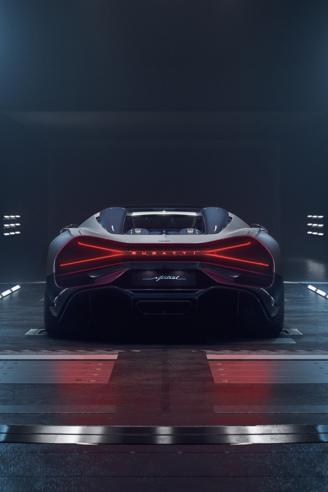 Вид сзади на автомобиль Bugatti Mistral