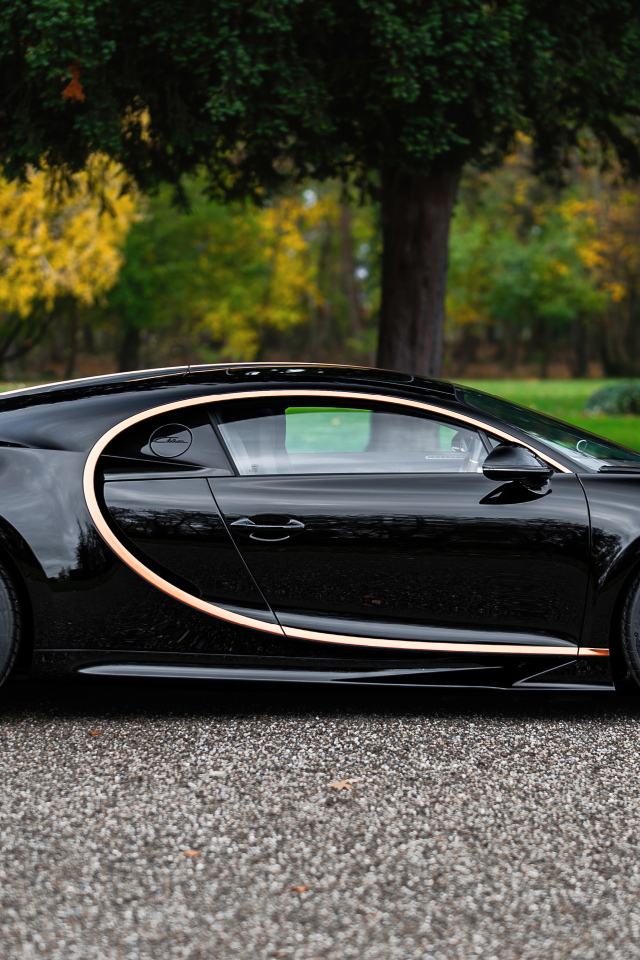 Вид сбоку на автомобиль Bugatti Chiron