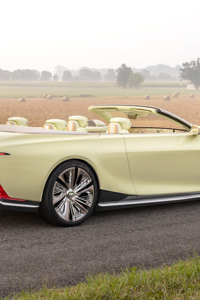 Желтый Cadillac Sollei Concept вид сзади