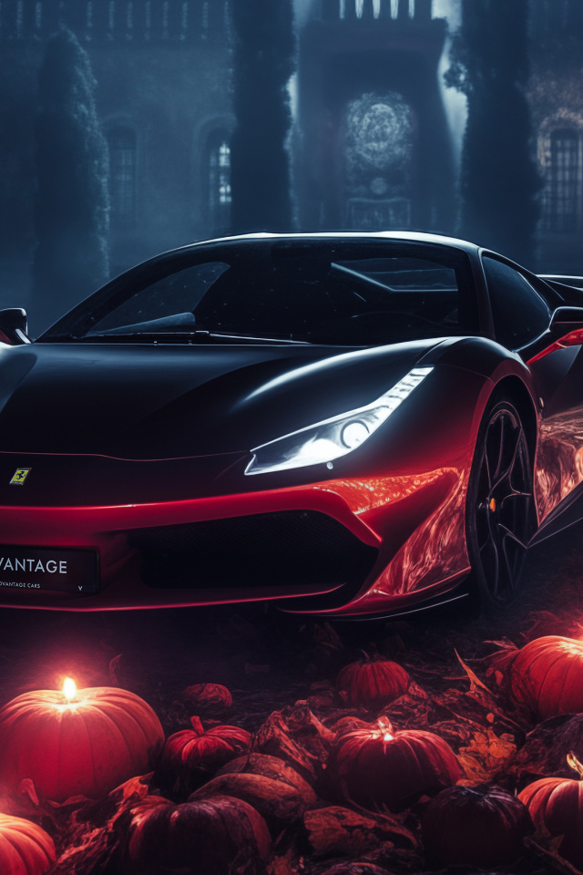 Автомобиль Ferrari Supercar у замка