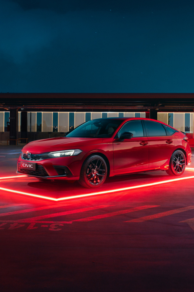 Красный электрокар Honda Civic