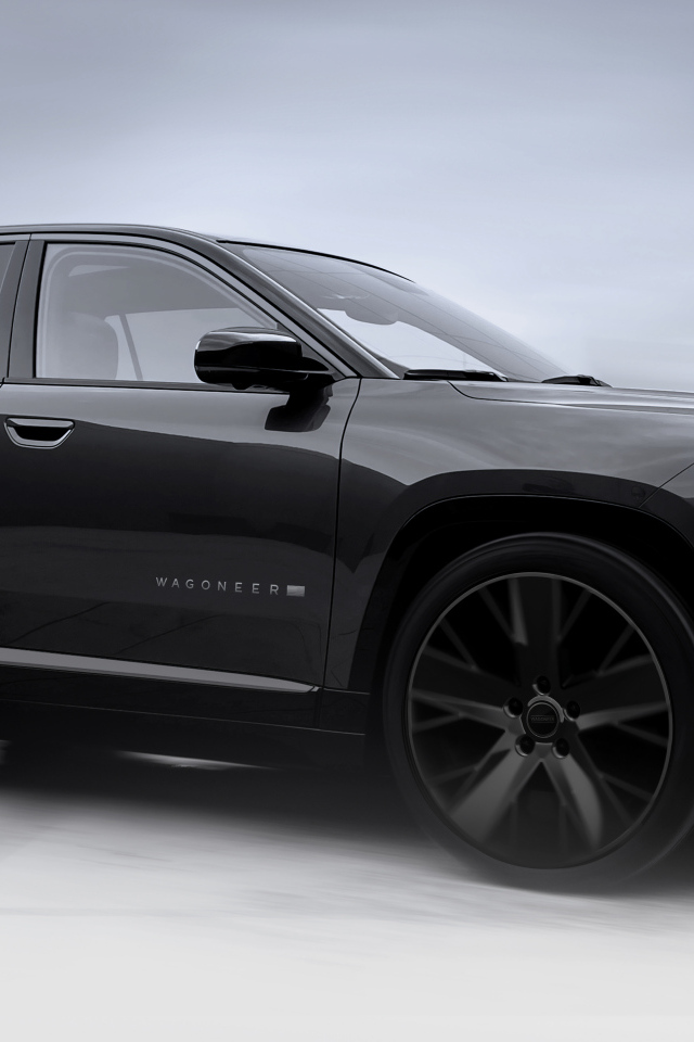 Стильный черный автомобиль Jeep Wagoneer S 2025 года