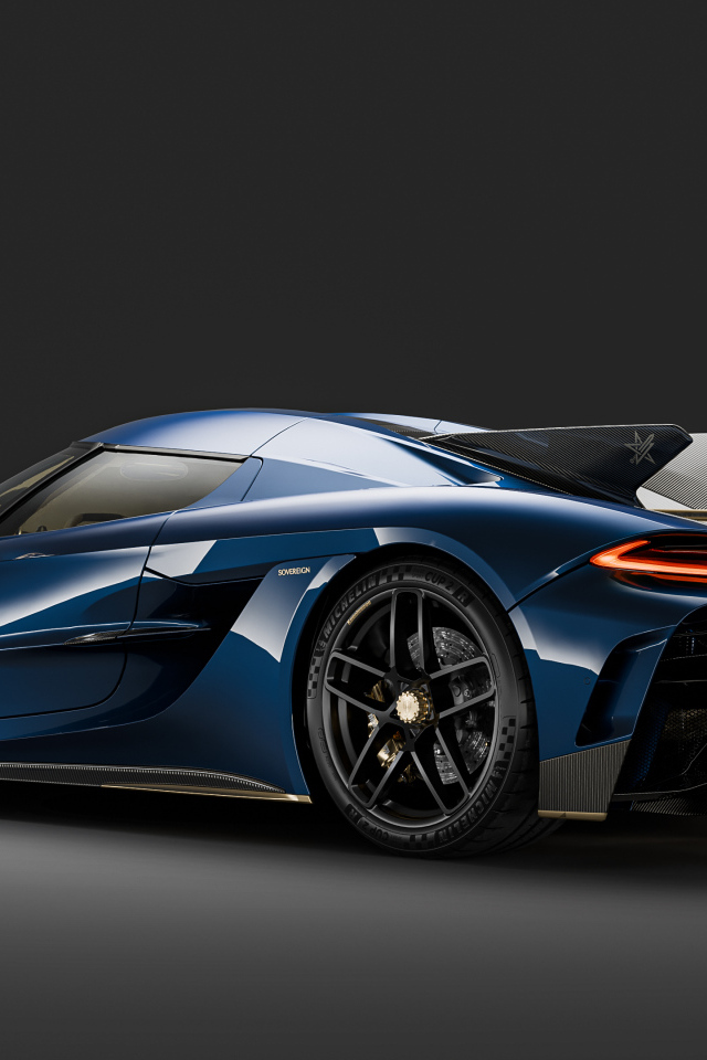 Синий автомобиль Koenigsegg Jesko Absolut