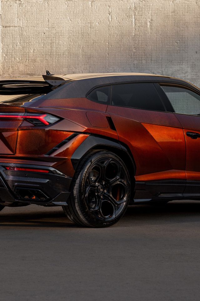 Вид сзади на автомобиль Lamborghini Urus REvo Stealth Edition 2024 года