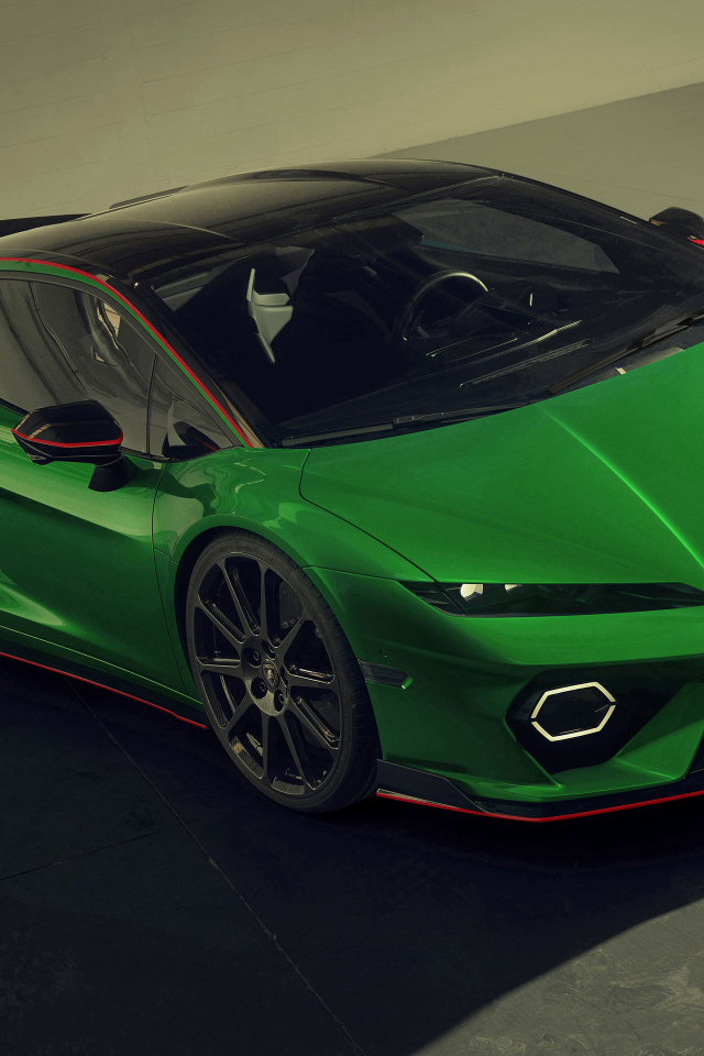 Зеленый спорткар  Lamborghini Temerario Alleggerita 2024 года