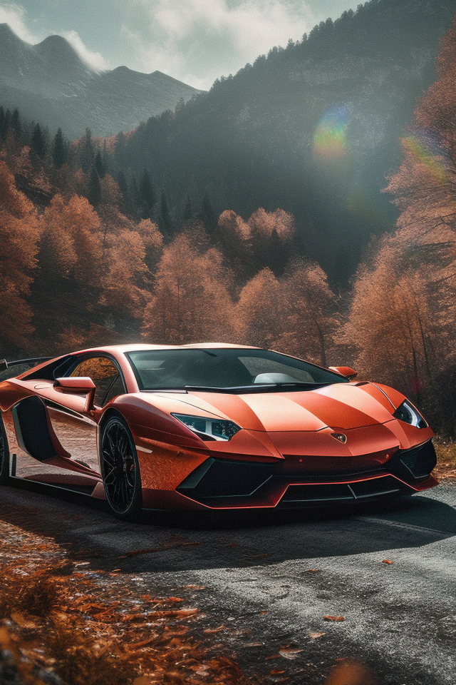 Автомобиль Lamborghini Aventador Autumn
