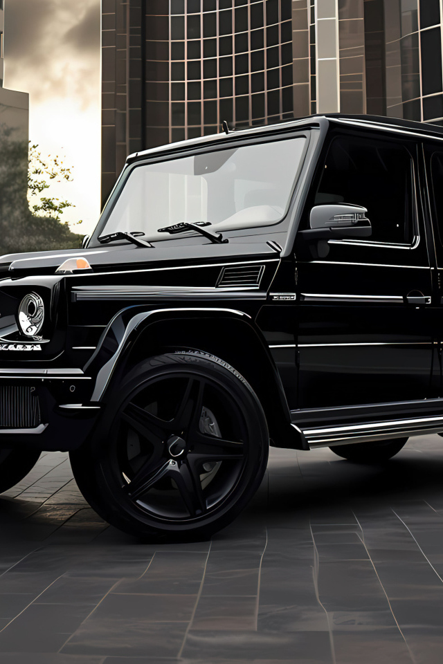 Черный автомобиль Mercedes G Wagon